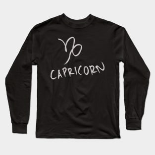 Hand Drawn Capricorn Zodiac Signs Long Sleeve T-Shirt